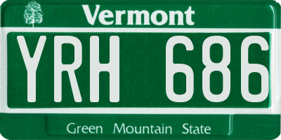 VT license plate YRH686