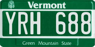 VT license plate YRH688