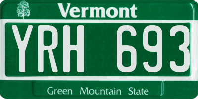 VT license plate YRH693
