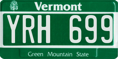 VT license plate YRH699