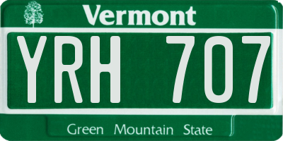 VT license plate YRH707