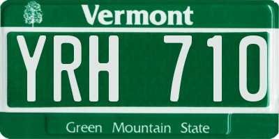 VT license plate YRH710