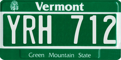 VT license plate YRH712