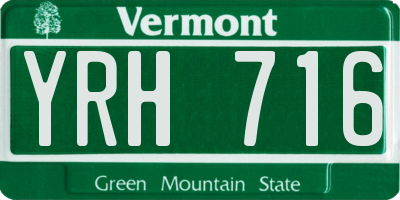 VT license plate YRH716
