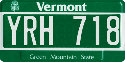 VT license plate YRH718