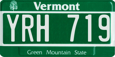 VT license plate YRH719