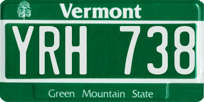 VT license plate YRH738