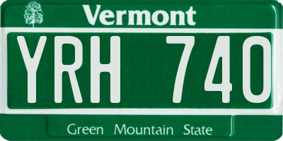 VT license plate YRH740