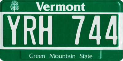 VT license plate YRH744