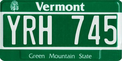 VT license plate YRH745