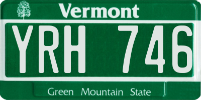 VT license plate YRH746