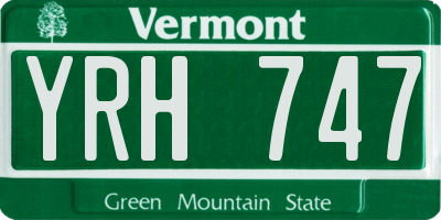 VT license plate YRH747