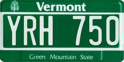 VT license plate YRH750