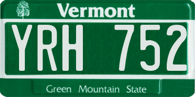 VT license plate YRH752