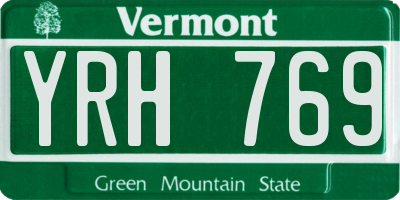 VT license plate YRH769
