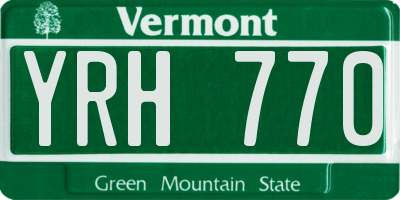 VT license plate YRH770