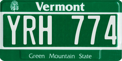 VT license plate YRH774