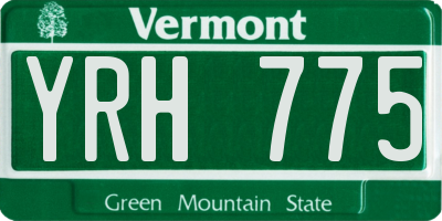 VT license plate YRH775