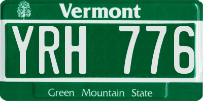 VT license plate YRH776