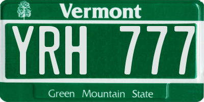 VT license plate YRH777