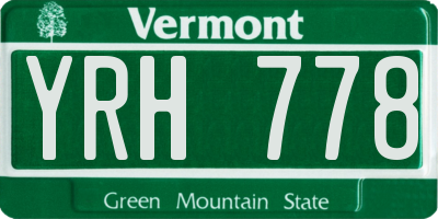 VT license plate YRH778
