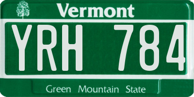 VT license plate YRH784