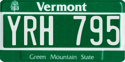 VT license plate YRH795