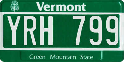 VT license plate YRH799