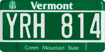 VT license plate YRH814