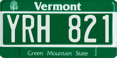 VT license plate YRH821