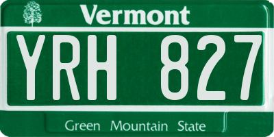 VT license plate YRH827