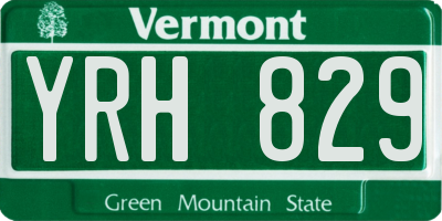 VT license plate YRH829