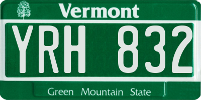 VT license plate YRH832