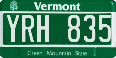 VT license plate YRH835