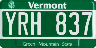 VT license plate YRH837