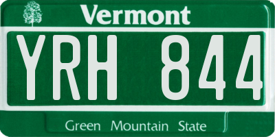 VT license plate YRH844