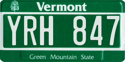 VT license plate YRH847