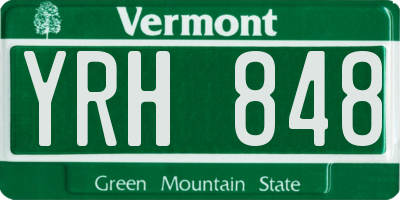 VT license plate YRH848