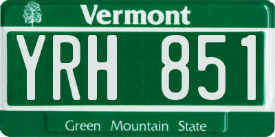 VT license plate YRH851