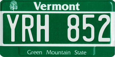 VT license plate YRH852