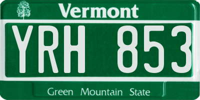 VT license plate YRH853