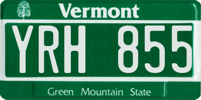 VT license plate YRH855