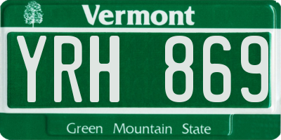 VT license plate YRH869