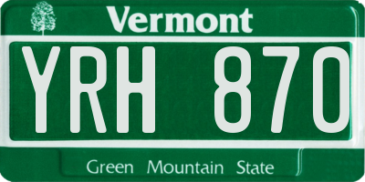 VT license plate YRH870