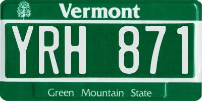 VT license plate YRH871
