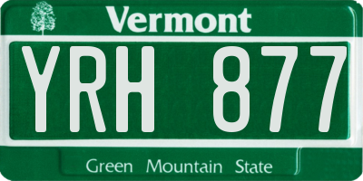 VT license plate YRH877