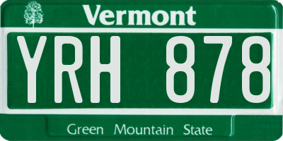 VT license plate YRH878