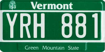 VT license plate YRH881