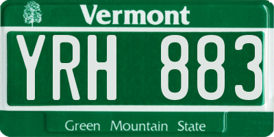 VT license plate YRH883