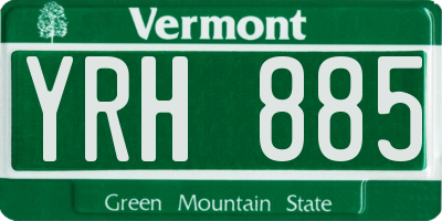 VT license plate YRH885